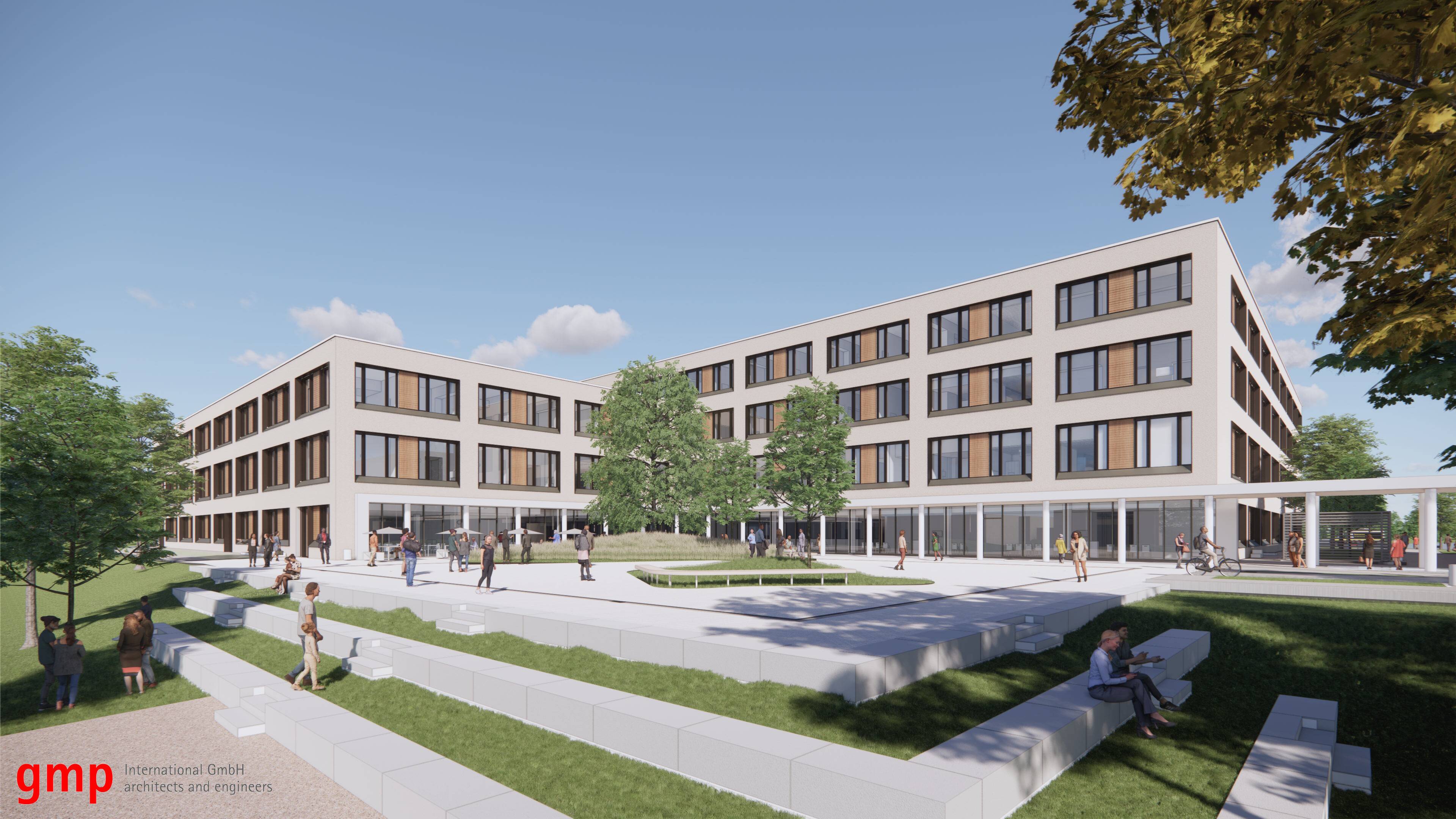 Visualisierungen des Klinikneubaus in Achern: Au&szlig;enansicht